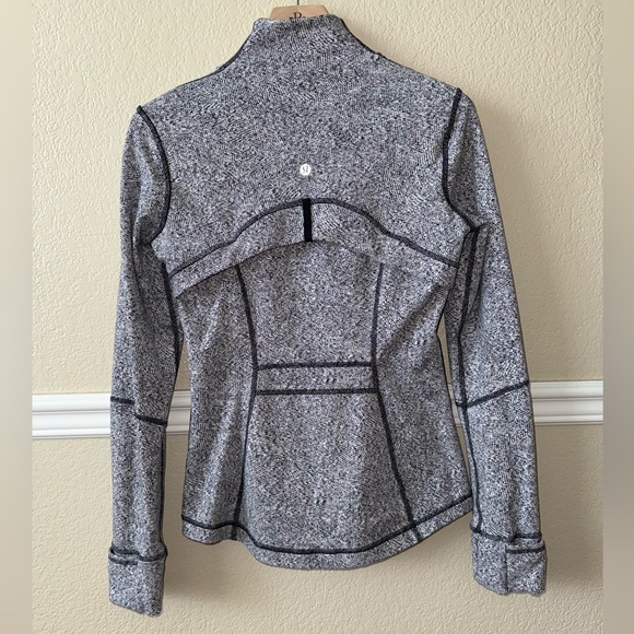 Lululemon Define Jacket Inverted Feathered Jacquard White Black Size 6 - Picture 1 of 9